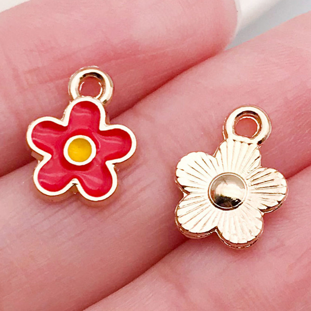 混50个红粉爱心桃心饰品配件 diy手链钥匙扣项链吊坠合金滴油挂件