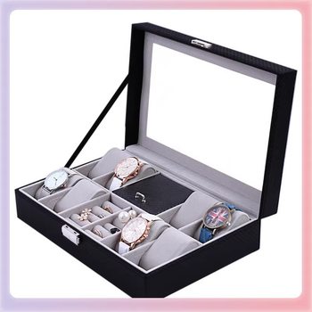 Display watch storage box wholesale watch home ready stock 6-bit watch 12-bit 3-pack leather box