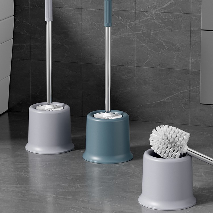 Rustic Toilet Cleaning Brush with Long Silicone Handle, Bathroom Toilet Brush, No Dead Angle Toilet Brush Set