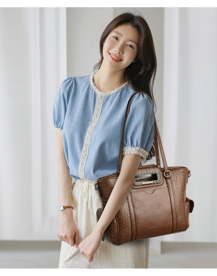 Túi đeo chéo nữ dáng ngang khóa kéo phong cách tối giản — màu đen, Màu đỏ rượu, Màu nâu, Màu nâu cà phê