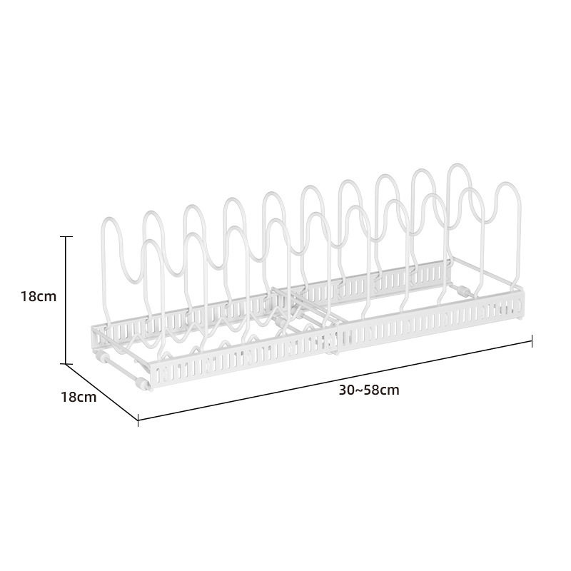 Cross-border Retractable Pot Cover Rack Kitchen Multifunctional Chopping Board Chopping Board Storage Rack Countertop White Non-slip Pot Storage