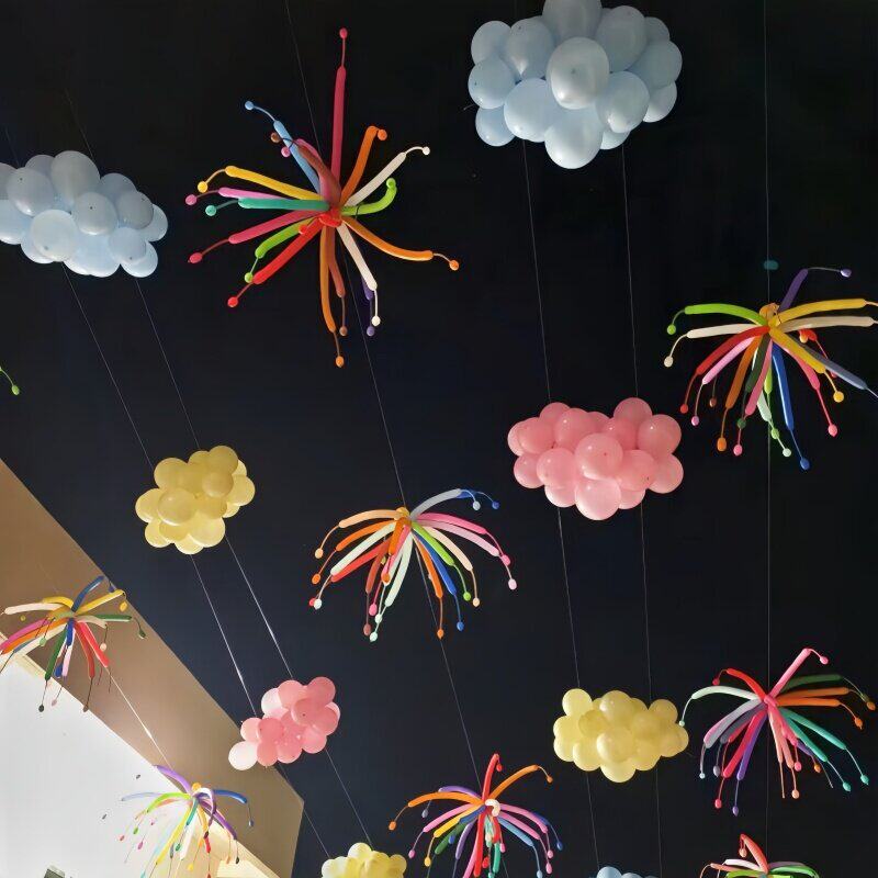 网红烟花造型气球套装 学校布置 店铺开业 店庆 户外活动 生日