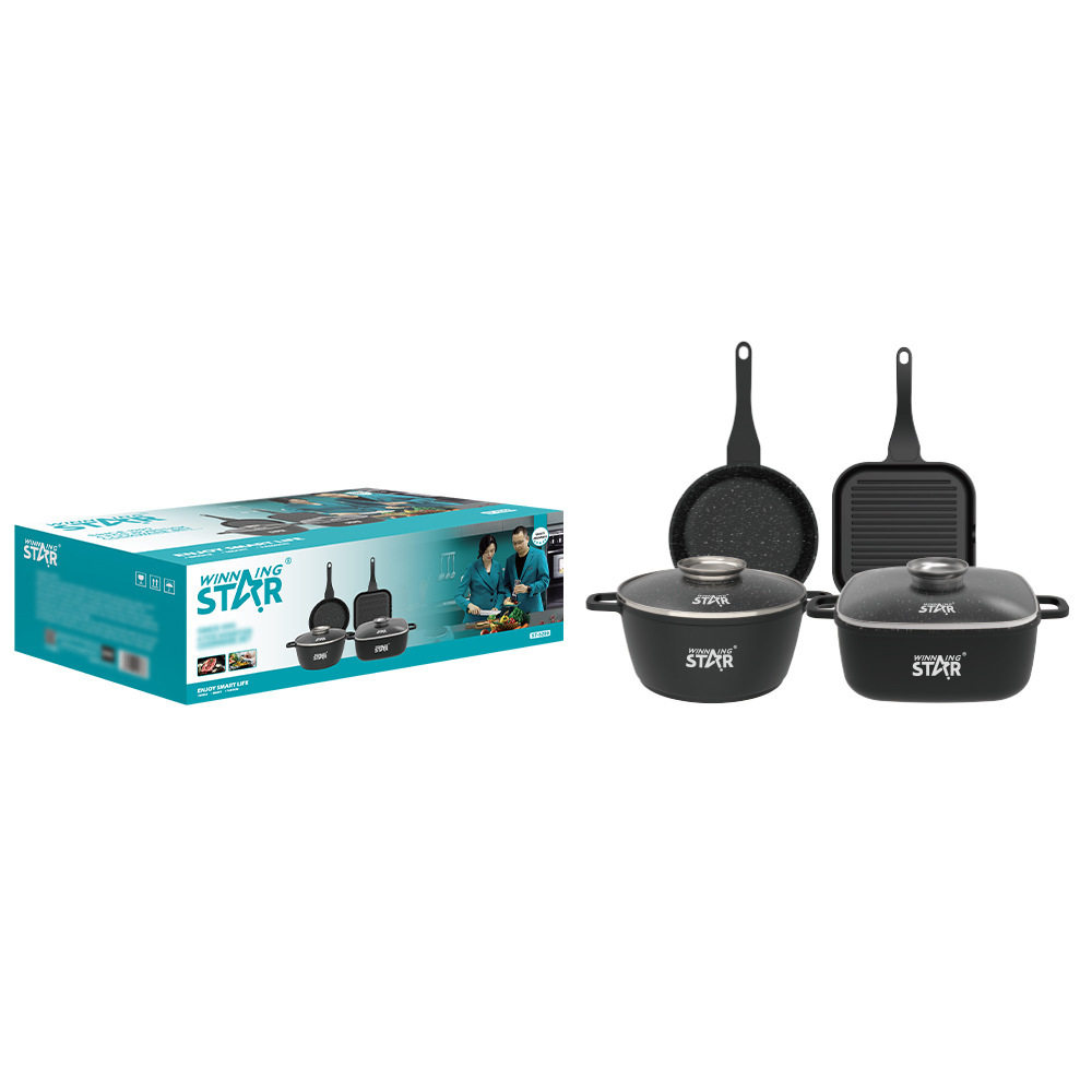 winningstar kitchen pots, fried rice, hot pot, water boiling multifunctional non-stick pot 4-piece set