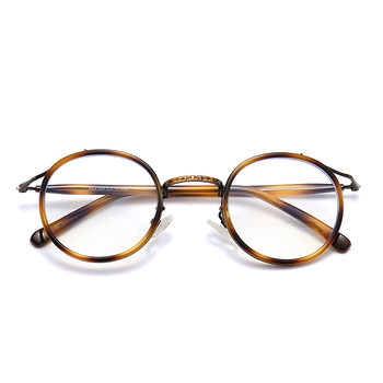 New fashion trend retro Japanese round frame glasses frame men's and women's TR90 transparent plain anti-blue light glasses frame
