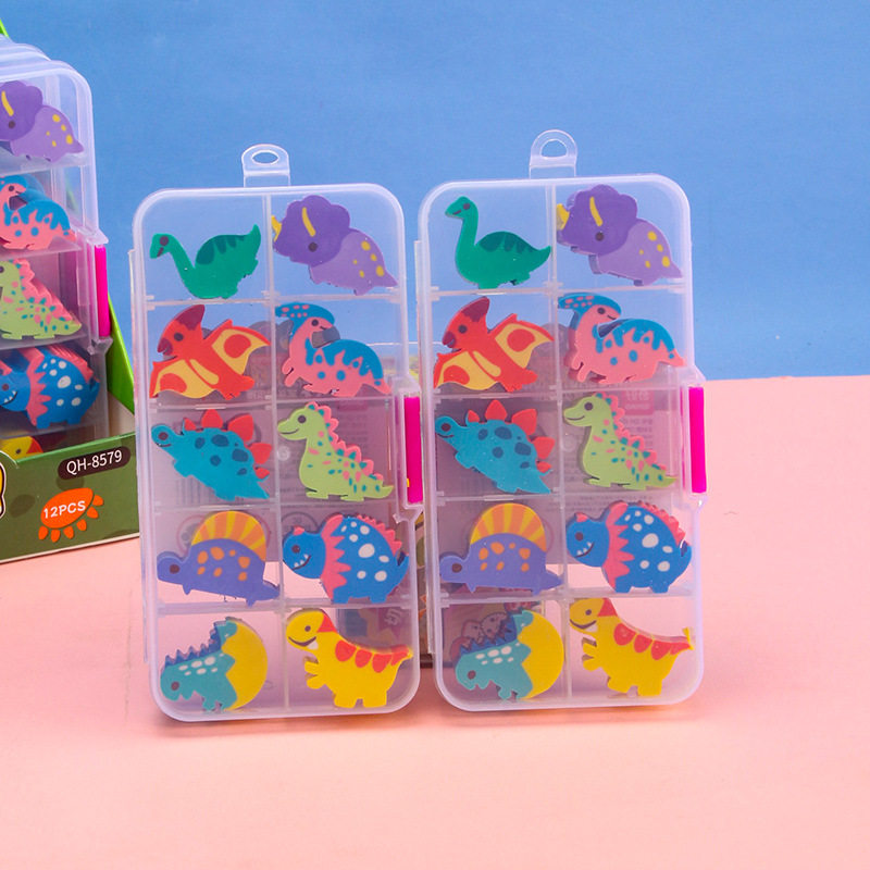 Qihao Pen Eraser Cartoon Creative Dinosaur Shape Fun Ornament Eraser Clean and Less Chips Student Gift