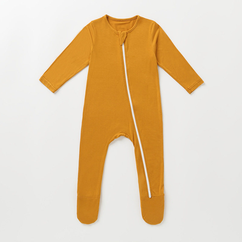 Baby Jumpsuit Bamboo Fiber Long-Sleeved Pajamas Newborn Clothes Spring Newborn Boy Romper Spring and Summer