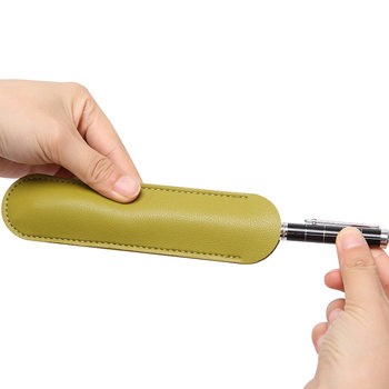 K-Style Pu Leather Pencil Bag Creative Simple Student Pen Cover DIY Leather Pen Stationery Bag Leather Pen Box Wholesale