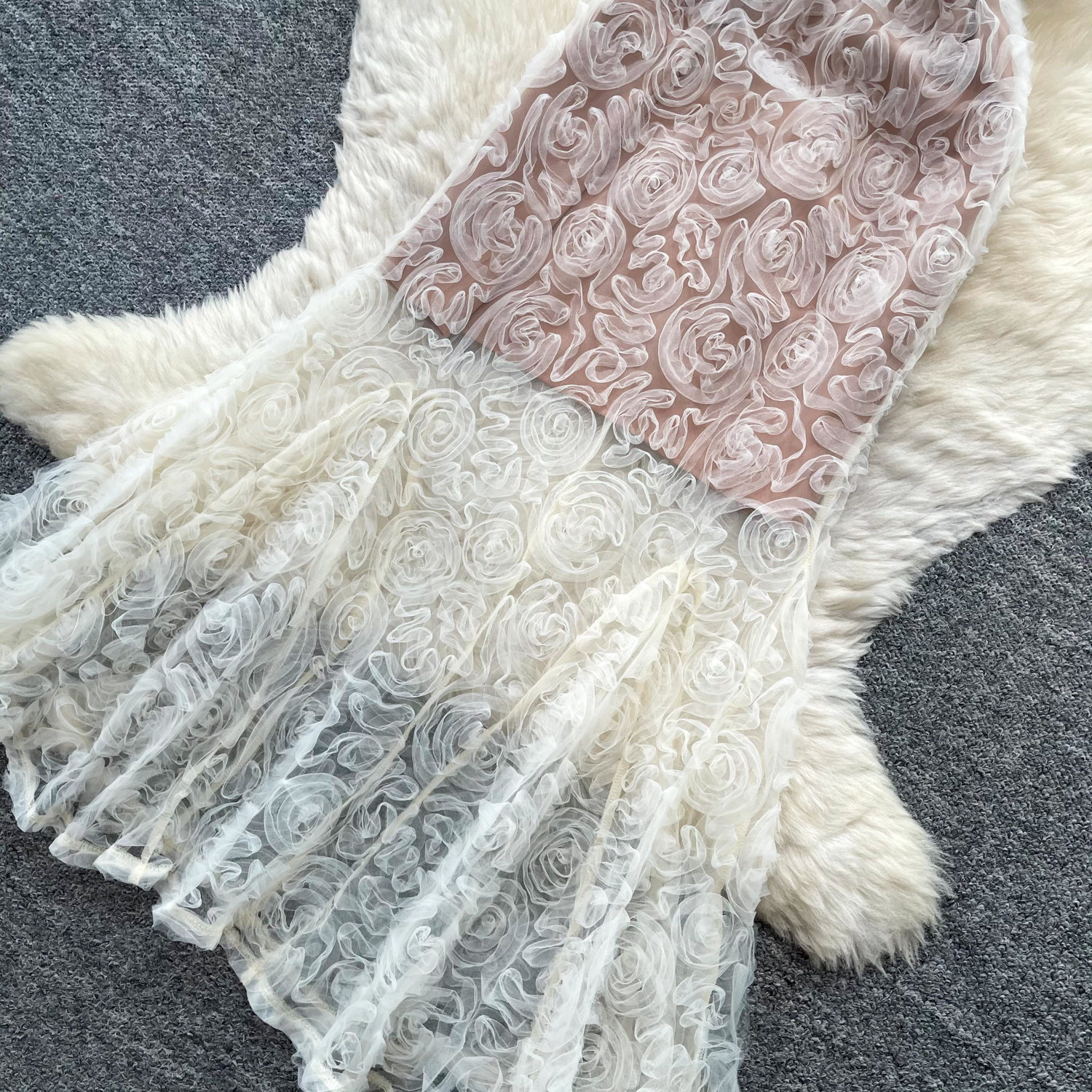 White Lace Cami Dress High Waist Slim Fit Elegant Style Summer Fashion for Women Wholesale Available