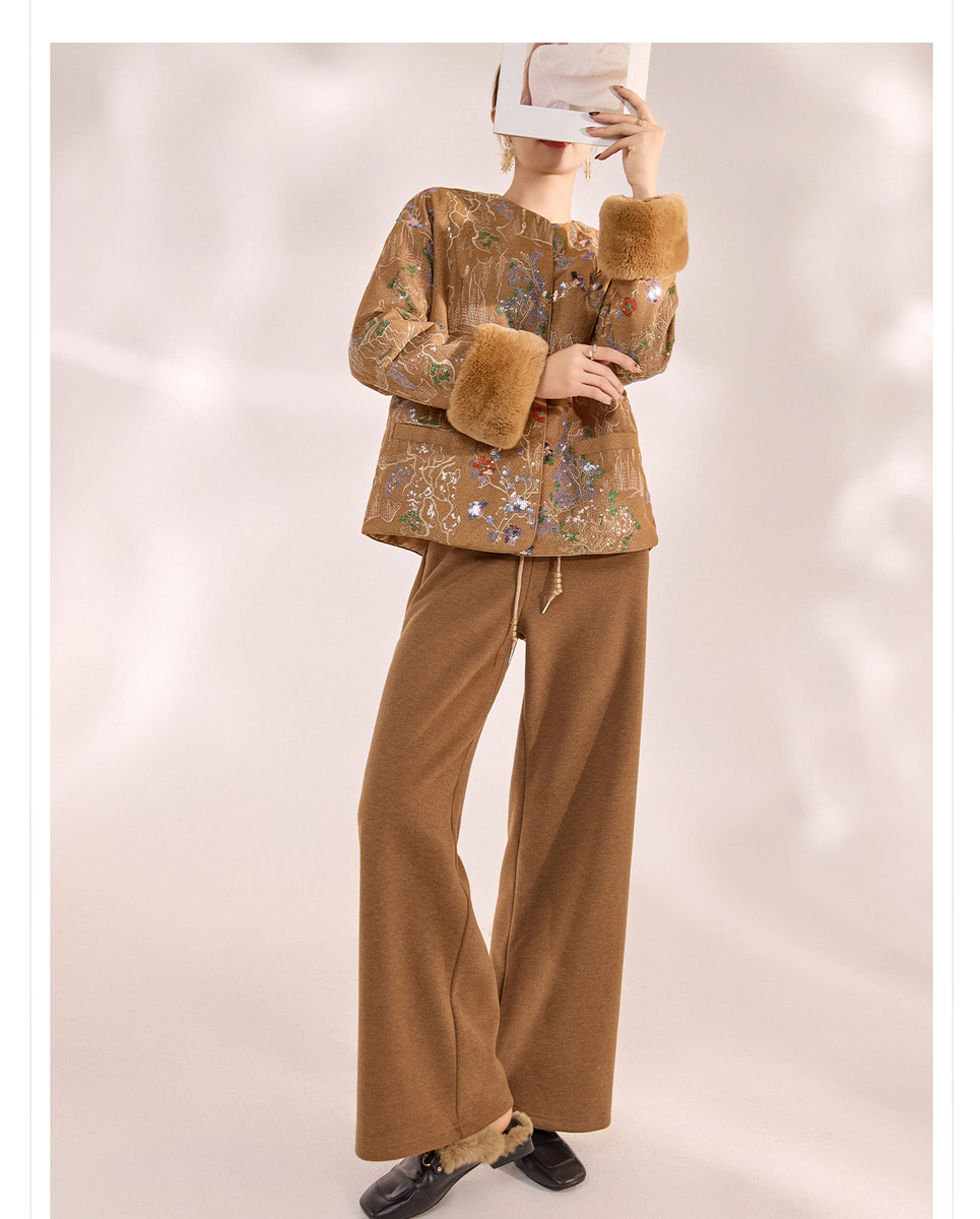 Quần dài nữ ống đứng dáng suông lưng vừa phong cách thanh lịch — Đen cà phê, Màu camel, quả mơ