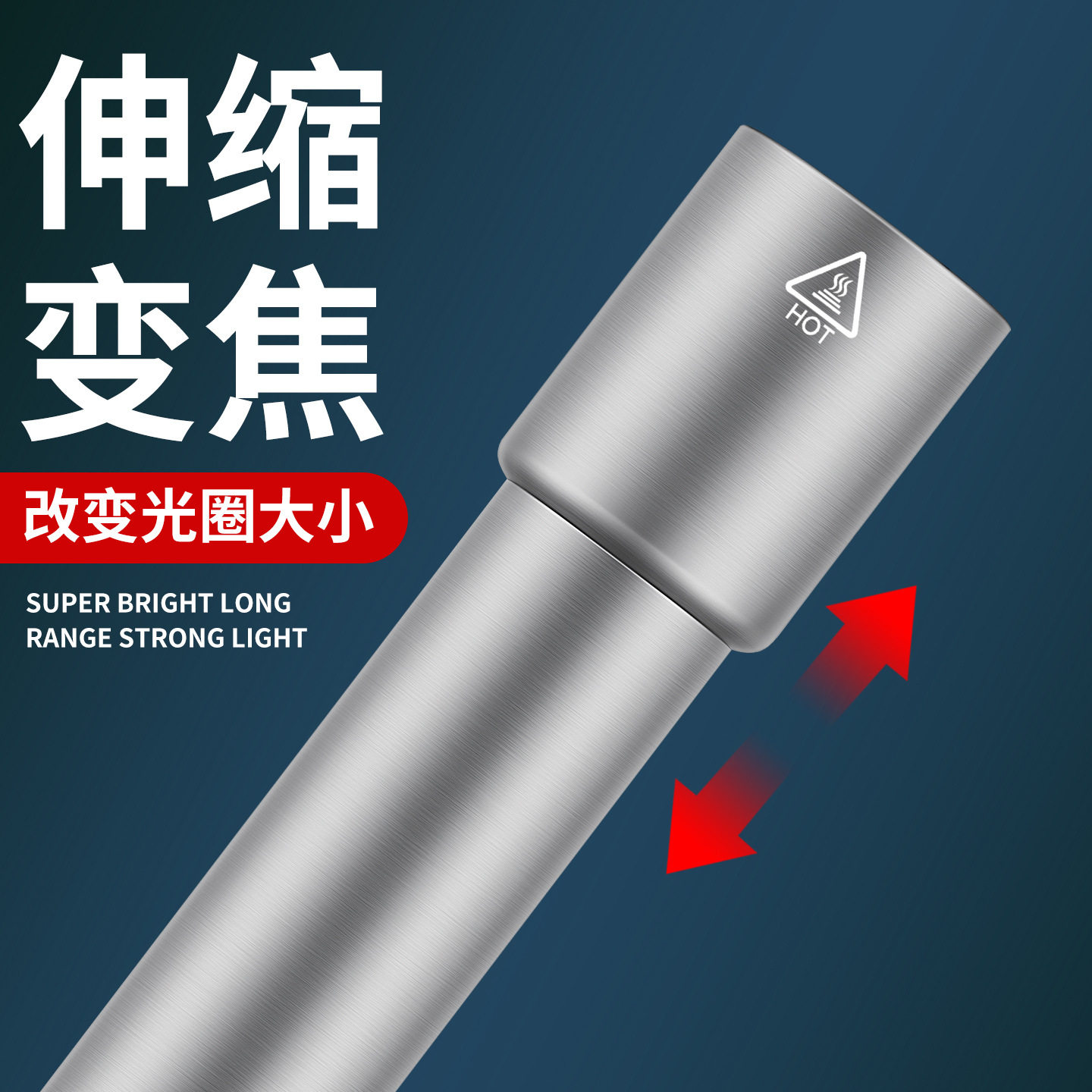 Multifunctional Flashlight Strong Light Portable Aluminum Alloy Rechargeable Zoom Mini Portable Lighting Flashlight