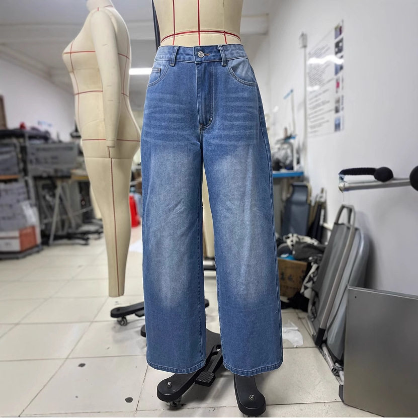 Wide Leg Denim Trousers Casual Style European and American Fashion Comfortable Fit Wholesale Available