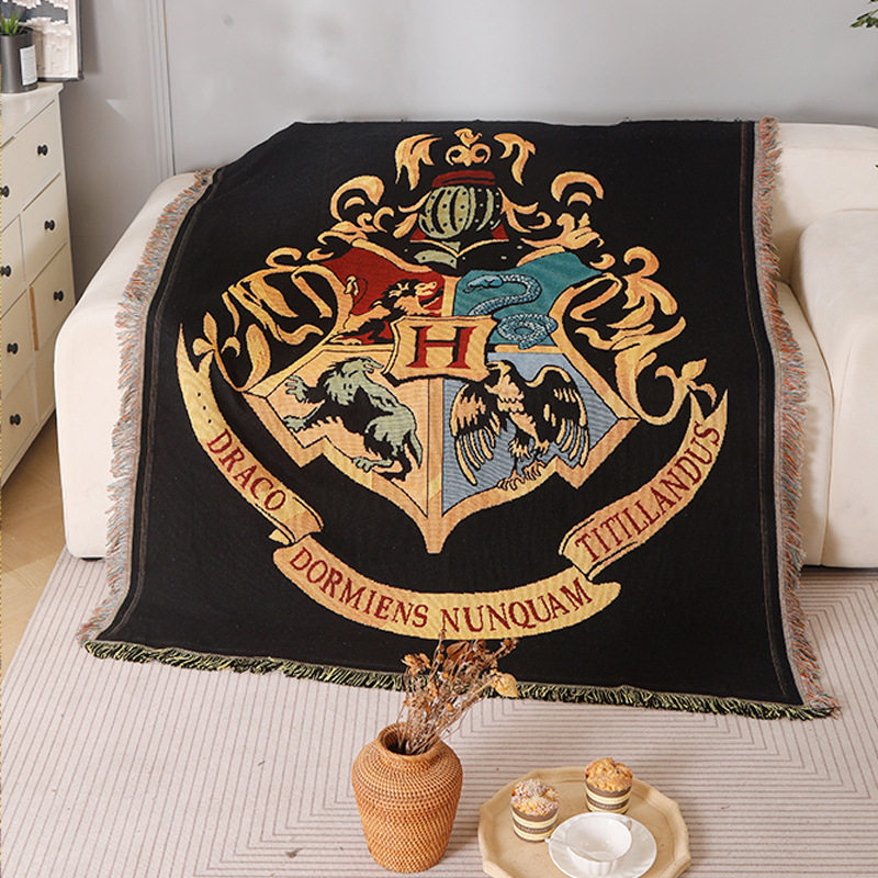 Hogworth Harry Potter Blue Magic Academy blanket thread blanket tapestry decorative blanket sofa blanket