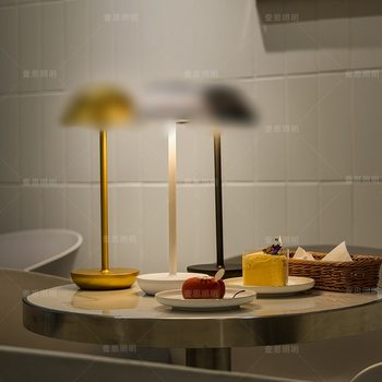 Rechargeable table lamp double mushroom lamp USB bar outdoor restaurant Amazon atmosphere night light cross-border wholesale