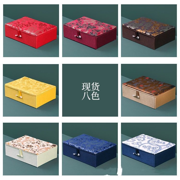 New dragon pattern sachet box jewelry box high-end brocade box Buddha beads storage brocade bag bracelet storage box wholesale