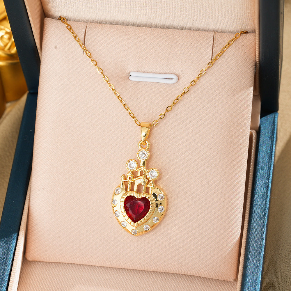 401 ラブキャッスル ネックレス - ゴールドレッド