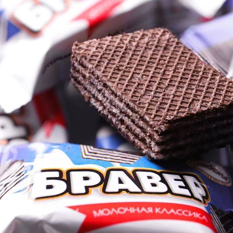 Akonte Brand Russian Wafer Biscuits Imported 408g Filimo Ice Cream Flavor Internet Celebrity Casual Snacks