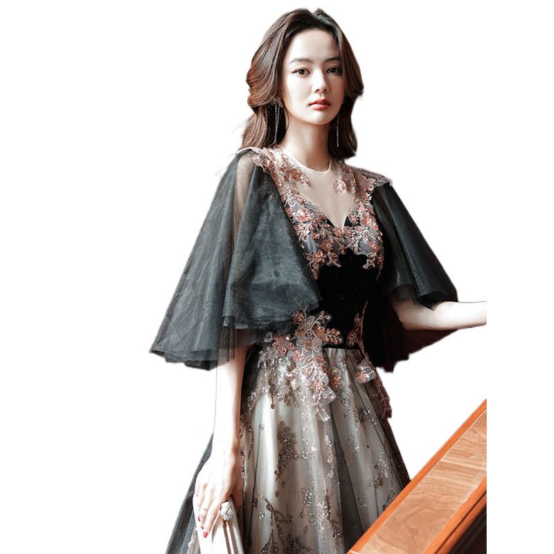 仙气年会晚礼服2024新款夏学生艺考优雅连衣裙长款贵18岁成人礼