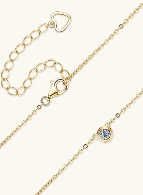 时尚简约莫桑石吊坠小众设计感小飞碟项链女生气质百搭莫桑石项链