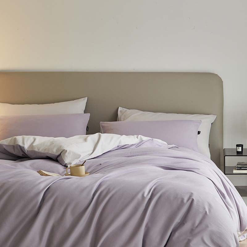 High-end 100s thick brushed cotton four-piece cotton bed sheet quilt cover fitted sheet three-piece set light luxury autumn and winter bedding