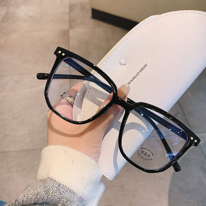 2022 new vintage glasses frame fashion plain little red book frame frame generous frame anti-blue light myopia finished product