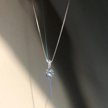 ins style light luxury carat simple geometric water drop necklace female clavicle chain elegant Internet celebrity small fresh pendant jewelry