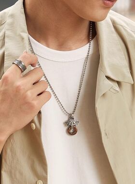 吞金兽饕餮项链招财纳福士个性复古文艺纯银吊坠吉祥物转运挂坠