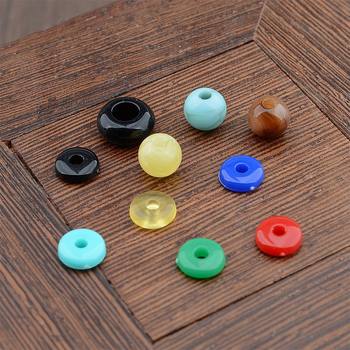 DIY Hand-Woven Loose Beads Acrylic Agate Turquoise Beads Beeswax Spacer Pendant Hand Rope Jewelry Spacer