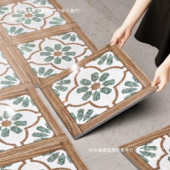 French Retro Tile Floor Sticker Self-adhesive Waterproof Anti-slip Wear-resistant Restaurant Cement Floor Direct Floor Leather