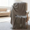 Nordic Retro Quilted Wool Tassel Air-Conditioning Blanket Bay Window Blanket Knitted Sofa Blanket Bedside Towel Nap Blanket