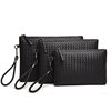 2022 New woven leather clutch men's wallet soft handbag large capacity mobile phone bag business underarm bag