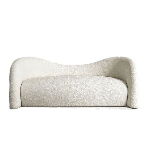 设计造型双人沙发客厅美容院宾馆出租房异形创意休闲沙发羊羔绒