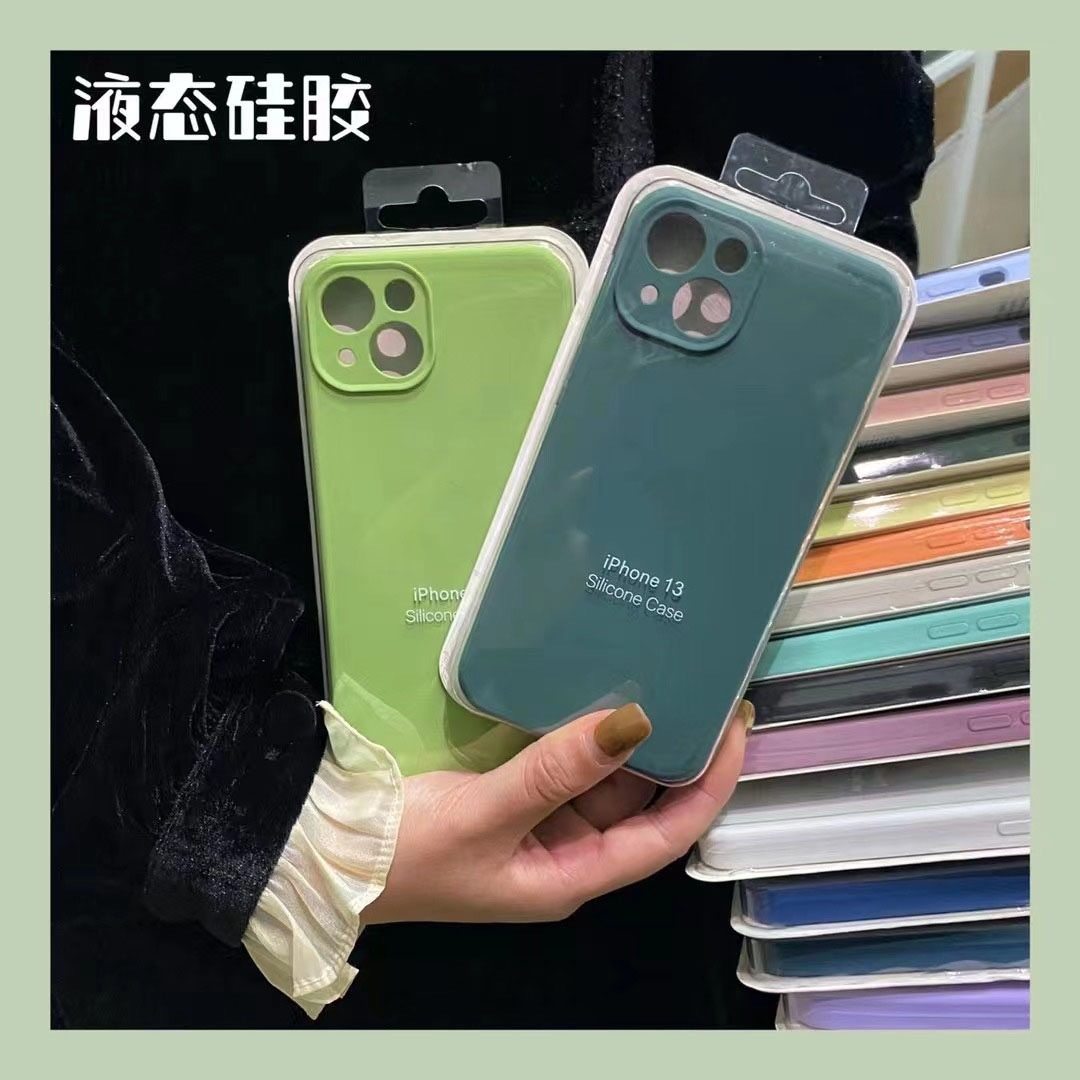 Liquid Silicone Phone Case Suitable for Apple 17 Full-Cover Soft Case iPhone 14 Solid Color Precision Hole 15 Simple Anti-Drop Case