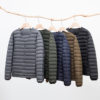 2024 New Lightweight down Jacket Men's Collarless down Warm Liner Large Size Inner Wear Round Neck V-Neck Thin Style