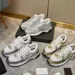 2023 Little Fragrance Style Gold and Silver Running Shoes Sports Shoes Silver Horn King Gold Horn Height Increasing Dad Shoes Thick Sole Mesh Casual