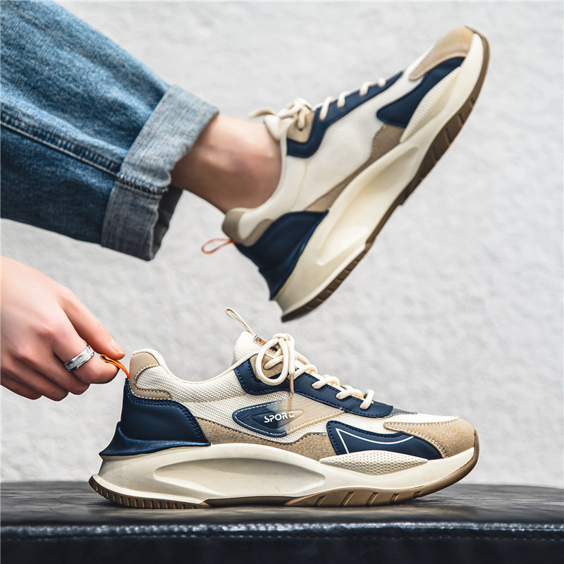 New Spring & Fall Thick-Soled Dad Shoes Men's Casual Versatile Sports Shoes Running Forrest Gump Retro Ins Trbottomy Shoes 6 undefined