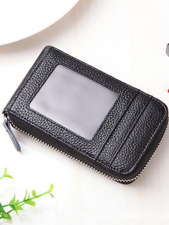 New Card Holder, Genuine Leather Accordion Card Holder, Compact Coin Purse, Multi-Card Slots for Men and Women, Large Capacity Id Holder, Driver's License Card Holder
