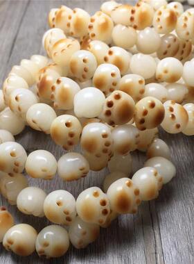 白玉菩提根雕刻猫爪炭烧猫爪猫挂手串散珠颗抖音爆白色猫爪配饰