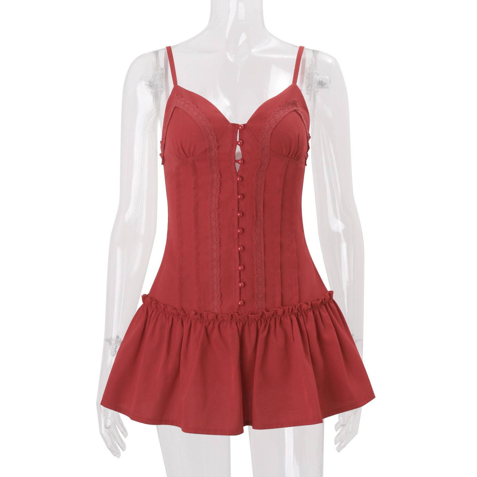 Womens Spring Dress French Sweetheart Style Solid Color Waist Defined Sleeveless Wholesale Available