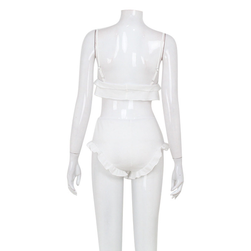 Summer Two Piece Set Ruffled Edge Sleeveless Top and Shorts Casual Loungewear or Sleepwear Wholesale Available