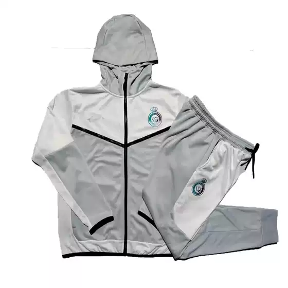 Autumn and winter warm Riyadh Paris France AC Milan adult hooded jacket long pull coat football training suit