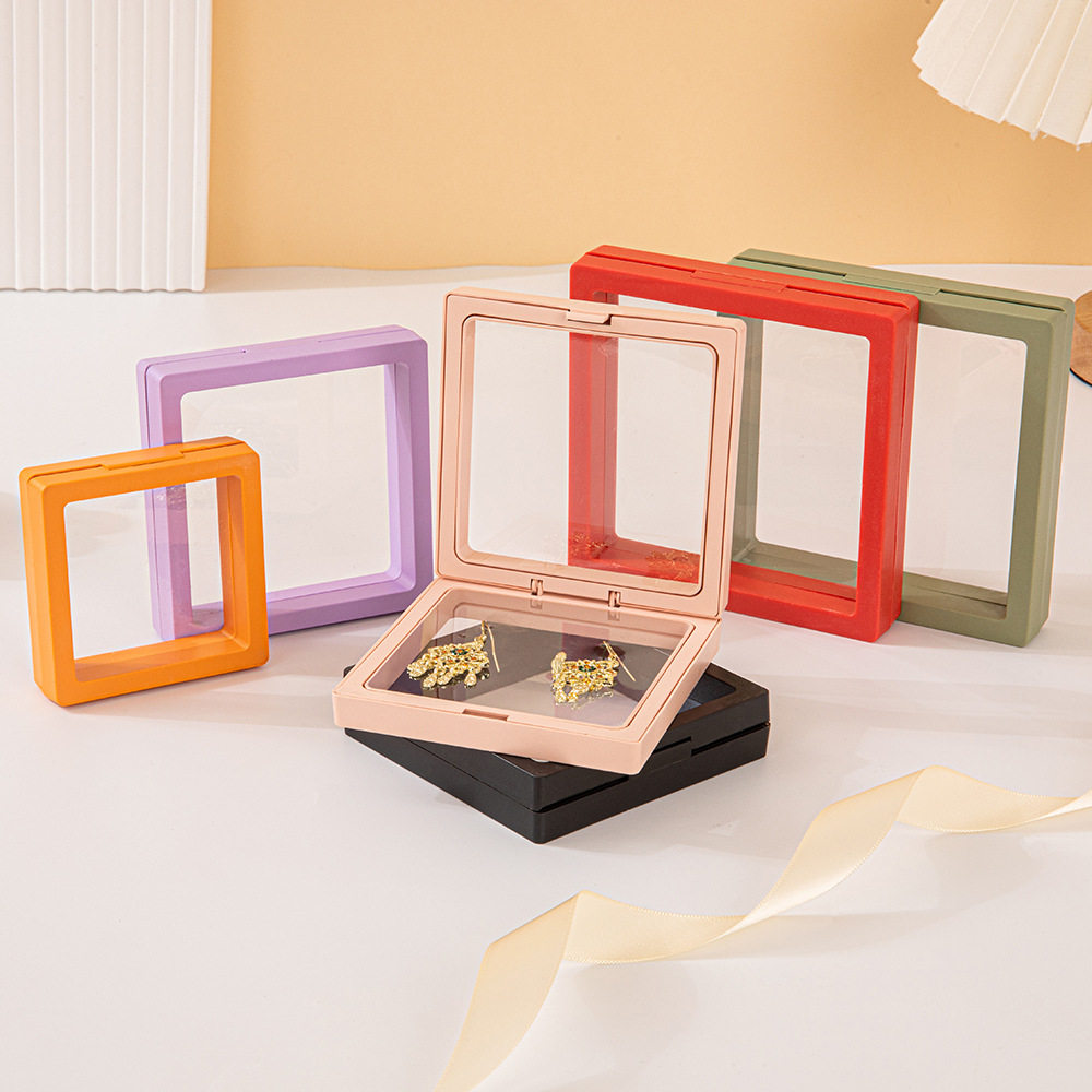 Spot Brooch Badge Small Commodity Storage Jewelry Packaging Box Transparent Display Jewelry Box Pe Film Suspension Box