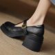 Wash the skin! Giant Comfortable ~ Soft Leather Single-layer Shoes Women's Thick Heel Thick-soled Mary Jane Shoes Small Leather Shoes French High Heels