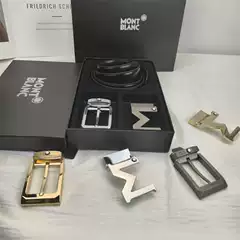 In-Stock Men's Leather Belt with Double Buckle, Gift Box Set, Casual Pin Buckle, Business Fashion Belt