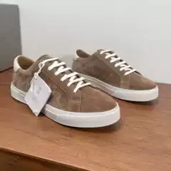 New Bc Suede Men's Sneakers Low-Top Lace-Up Genuine Leather White Shoes Sports Versatile Flats Simple British Fashion Shoes