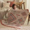 Cross-border Moroccan-style Double-layer Knitted Blanket Office Lunch Break Blanket Air Conditioning Sofa Blanket Famous Camping Thickened Blanket
