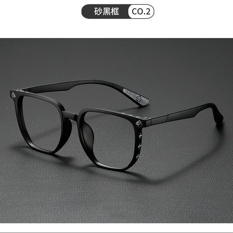 New Crow Heart Retro Ultra-Light Anti-Blue Light Glasses Frame Hong Kong Style Men and Women Literary and Artistic Can Be Equipped with Myopia Glasses Frames