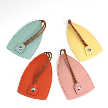 Cross-Border Pull-Out Key Bag Car Key Storage Bag Embossed Logo Leather Protective Cover Spring New Product