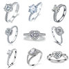 Cross-Mirror Classic Six-Claw Ring, High-End Heart Zircon Women's Ring, Environmentally Friendly Diamond Ring, European and American Luxury Trendy Jewelry Customization