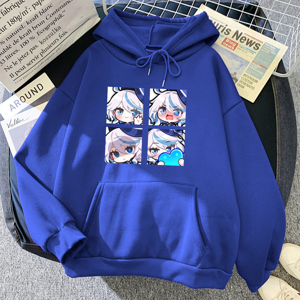 Женская толстовка Genshin Impact Furina с капюшоном и эстетичным графическим принтом Kawaii Изображение 1