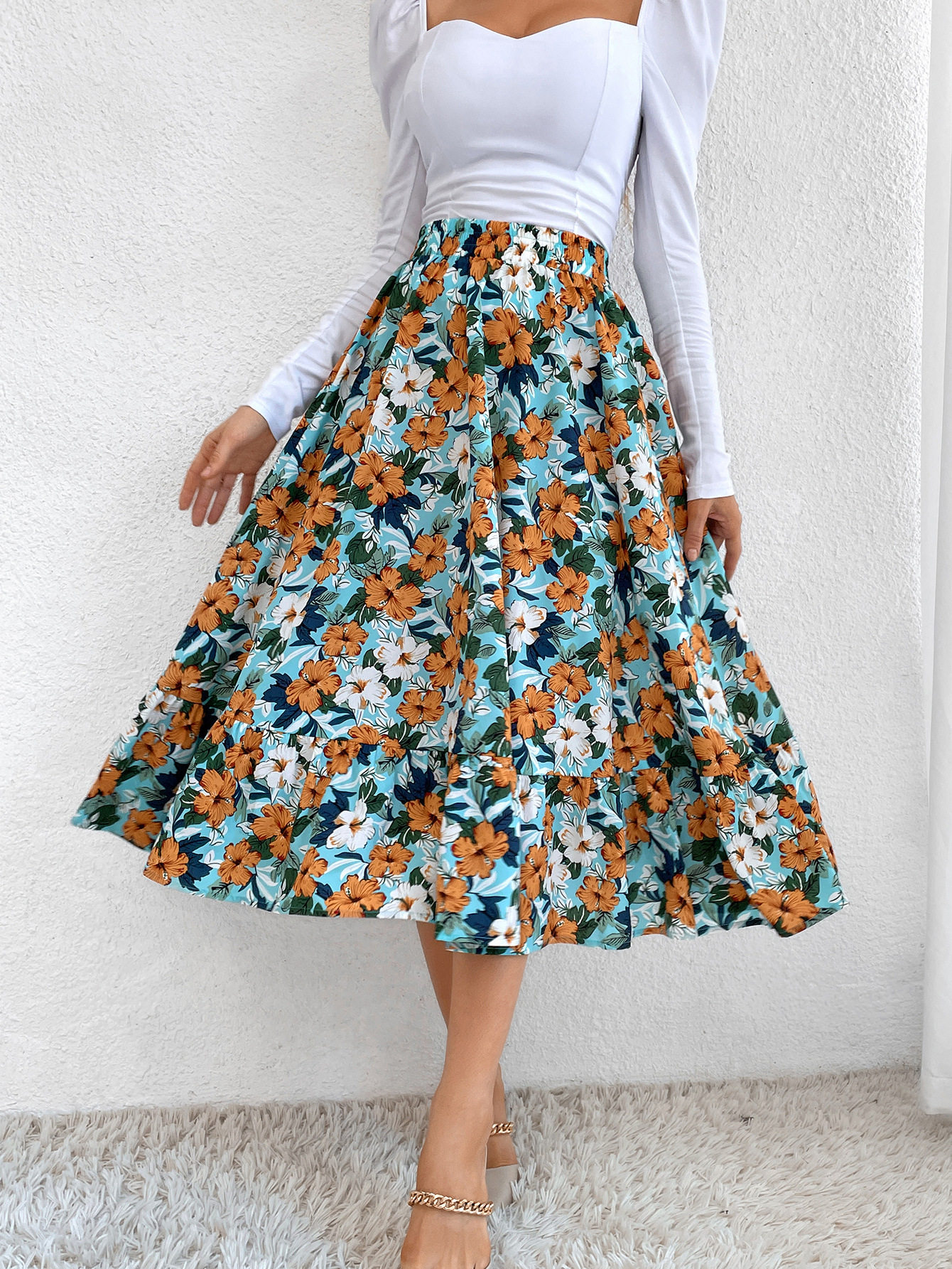 Leopard Print A Line Midi Skirt Slim Fit Elegant Style Womens Fashion Perfect for Casual or Office Wear Wholesale